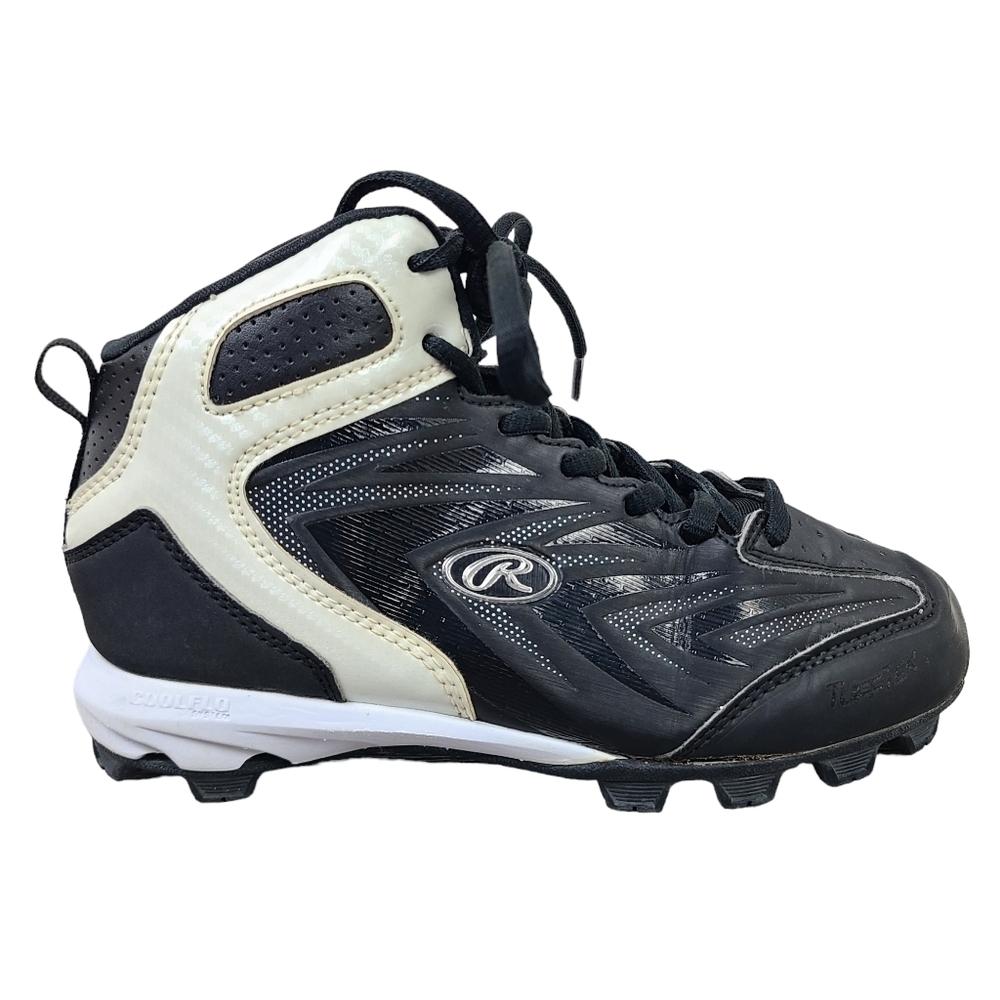 Rawlings Kids Black & White Baseball Cleats Shoes Size 2 Youth